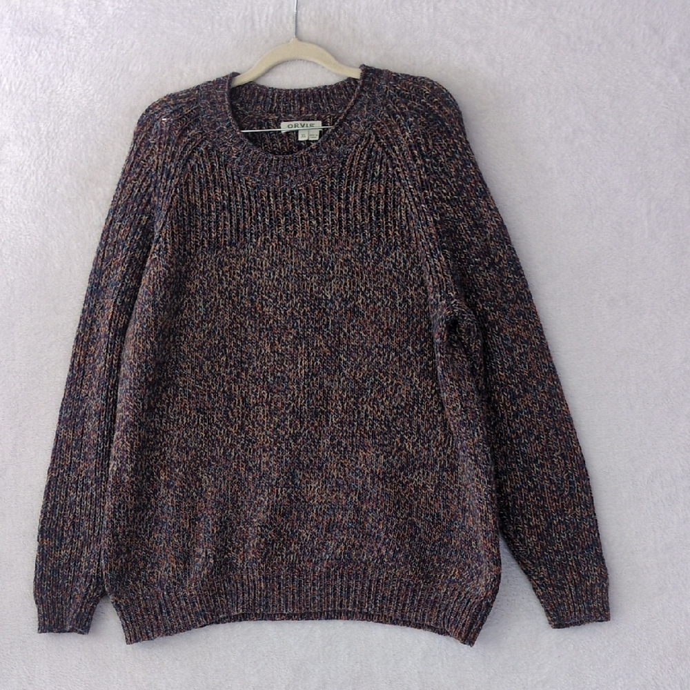 Orvis Womens Colorful Rainbow Knit Cozy‎ Sweater Size XL
